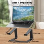 Tonmom Laptop Stand for Desk, Aluminum Laptop Riser Holder, Removable Metal Notebook Stand Ventilated Cooling Computer Riser Compatible with 10-15.6” Laptops - Image 4
