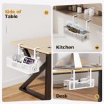Under Desk Cable Management Tray White, Cinati Wire Organizers No Drill, Cable Tray with Clamp for Wire Management, Cord Organization Box for Office, Home - No Damage to Desk - Image 8