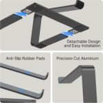 Tonmom Laptop Stand for Desk, Aluminum Laptop Riser Holder, Removable Metal Notebook Stand Ventilated Cooling Computer Riser Compatible with 10-15.6” Laptops - Image 5