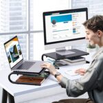 HUANUO Monitor Riser for Desk, Desk Organizer,Laptop Shelf w/Vented for Screen, Computer Stand for PC, Printer, for Home & Office - Image 6