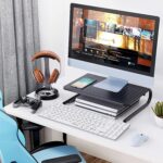 HUANUO Monitor Riser for Desk, Desk Organizer,Laptop Shelf w/Vented for Screen, Computer Stand for PC, Printer, for Home & Office - Image 7
