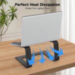 Tonmom Laptop Stand for Desk, Aluminum Laptop Riser Holder, Removable Metal Notebook Stand Ventilated Cooling Computer Riser Compatible with 10-15.6” Laptops - Image 7