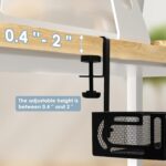 Cable Management, 25'' Cable Management Under Desk No Drill, Metal Cord Organizer with Clamp for Standing Desk, Cable Organizer for Home Office, Black - Image 5