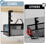 Cable Management, 25'' Cable Management Under Desk No Drill, Metal Cord Organizer with Clamp for Standing Desk, Cable Organizer for Home Office, Black - Image 6