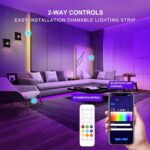 Pandery RGB COB LED Strip Light with Remote and app Control,Music Synchronized Color Change 24V RGB led Strip,6.56FT/2M,10mm Wide,Indoor RGB Lights for Bedroom,Game Room,Bar,Party - Image 8