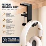JAKO Headphone Stand - Aluminum Alloy Headphone Holder, Under Headset Stand for Desk Fit for PC Gaming Headset Hanger Hook Suitable for Office, Computer, Student Class Desk, Handmade Creator Table - Image 4