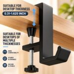 JAKO Headphone Stand - Aluminum Alloy Headphone Holder, Under Headset Stand for Desk Fit for PC Gaming Headset Hanger Hook Suitable for Office, Computer, Student Class Desk, Handmade Creator Table - Image 5