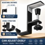 JAKO Headphone Stand - Aluminum Alloy Headphone Holder, Under Headset Stand for Desk Fit for PC Gaming Headset Hanger Hook Suitable for Office, Computer, Student Class Desk, Handmade Creator Table - Image 8
