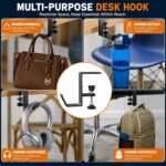 JAKO Headphone Stand - Aluminum Alloy Headphone Holder, Under Headset Stand for Desk Fit for PC Gaming Headset Hanger Hook Suitable for Office, Computer, Student Class Desk, Handmade Creator Table - Image 10