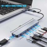【Upgrade】 USB C/USB Hub, BERLAT Aluminum 7 in 1 USB C & USB Hub with USB 3.0, USB 2.0 Ports for PC/Laptops/MacBook Pro/Air/iMac/iPad and More Devices - Image 3
