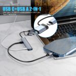【Upgrade】 USB C/USB Hub, BERLAT Aluminum 7 in 1 USB C & USB Hub with USB 3.0, USB 2.0 Ports for PC/Laptops/MacBook Pro/Air/iMac/iPad and More Devices - Image 5