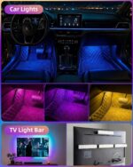 EZVALO 80RGB Color Changing Under Cabinet Lighting Wireless, 1800mAh Rechargeable Led Strip Shelf Lights, Timer & Dimmable Bar Light with Remote for Kitchen, Bedroom, Display Case, Car, 6Pack - Image 8