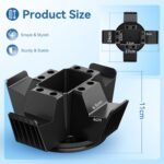 KDD Controller Organizer for Desktop - 360°Rotatable Controller Holder with Storage Box - Universal Stand for 4 Controllers, Desk Organizer for Switch Remote Control Pen Gamer Accessories - Image 5