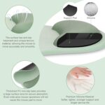 MOSISO Wrist Rest Support for Mouse Pad&Keyboard Set, Circle Curved Ergonomic Mousepad&Coaster Non-Slip Base Home/Office Pain Relief&Easy Typing Pad with Soft Cloth&Silicone Lining, Antique Green - Image 3