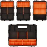 CASOMAN Hardware & Parts Organizers, 4 Piece Set Toolbox, Compartment Small Parts Organizer, Versatile and Durable Storage Tool Box - Image 3