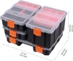 CASOMAN Hardware & Parts Organizers, 4 Piece Set Toolbox, Compartment Small Parts Organizer, Versatile and Durable Storage Tool Box - Image 8
