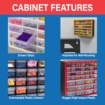 Akro-Mils 44-Drawer Plastic Drawer Storage Cabinet for Garage Organization, Bead Organizer, Building Bricks Storage, Teacher Toolbox, Makeup Organizer, 20" W x 6" D x 16" H, 10144 Black - Image 7