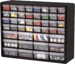 Akro-Mils 44-Drawer Plastic Drawer Storage Cabinet for Garage Organization, Bead Organizer, Building Bricks Storage, Teacher Toolbox, Makeup Organizer, 20" W x 6" D x 16" H, 10144 Black - Image 10