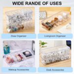 Tatuo 2 Pcs Cord Organizer for Drawer Desktop, Cable Organizer Box with 8 Compartments and Wire Ties, Plastic Charger Storage with Lid, Electronics Case for Home Office Accessories (Small,Clear) - Image 8