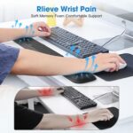 MEKASS Ergonomic Wrist Rest for Keyboard and Mouse, Soft Memory Foam Keyboard Wrist Rest Set with Non-Slip Silicone Base, Easy Typing, Pain Relief, Comfort for Office, Work, Gaming (Classic Black) - Image 3