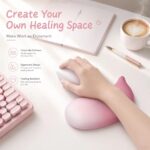 Pink Mouse Wrist Rest, Ergonomic Memory Foam Wrist Support | Non-slip base and soft memory foam provide lasting comfort for work, study, gaming, and everyday computer use. - Image 3