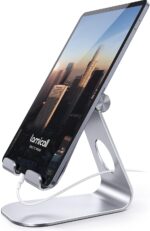 Lamicall S1 Tablet Stand, Adjustable Tablet Holder - Desktop Stand Dock Holder for 4-13" Tablet, iPad Pro 11, 9.7, 10.5, 12.9 Air Mini, Kindle, Tab, Switch, Viral Podcast Video Office Desk Accessories - Image 9