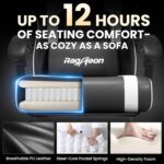 Gaming Chair for Adults Gamer Game Ergonomic PC Chair, 7-Point Support | Pocket Springs & Foam,51cm Wide Seat,Sync Armrests, 90°-135° Backrest, PU Leather, Black and White, 400lbs Load - Image 5