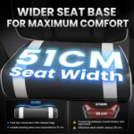 Gaming Chair for Adults Gamer Game Ergonomic PC Chair, 7-Point Support | Pocket Springs & Foam,51cm Wide Seat,Sync Armrests, 90°-135° Backrest, PU Leather, Black and White, 400lbs Load - Image 6