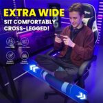Gaming Chair for Adults Gamer Game Ergonomic PC Chair, 7-Point Support | Pocket Springs & Foam,51cm Wide Seat,Sync Armrests, 90°-135° Backrest, PU Leather, Black and White, 400lbs Load - Image 9
