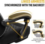 Gaming Chair for Adults with Footrest, Ergonomic Computer Chair, 330 lb | Heavy Duty Load Capacity, 52 cm Wingless Wide Seat, Pocket Spring Cushion, Headrest, Adjustable Height, Reclining Backrest - Image 8