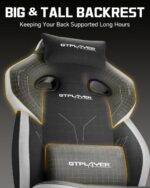GTPLAYER Big & Tall Gaming Chair, 90°-155° Adjustable Reclining Office Seat with Footrest, Ergonomic Comfy Computer Desk Chair for Adults, Home Office Gaming Study Use, Black - Image 5