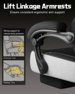GTPLAYER Big & Tall Gaming Chair, 90°-155° Adjustable Reclining Office Seat with Footrest, Ergonomic Comfy Computer Desk Chair for Adults, Home Office Gaming Study Use, Black - Image 7