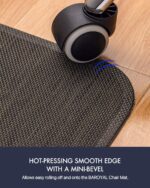 Baroyal Office Chair Mat for Hardwood Floor Under Desk Computer Rolling Chair Mat for Wood/Tile Floor Non-Slip Heavy Duty Desk Rug PVC Plastic Hard Floor Protector 36" x 48" (Espresso) - Image 6