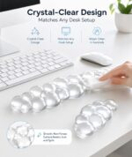 eulps Ergonomic Gel Keyboard Wrist Rest Set, Soft Gel Palm Rest for Keyboard and Mouse, Clear Wrist Support Pad for Typing and Gaming Pain Relief, Non-Slip Base for Computer Laptop (Cloud) - Image 7