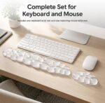 eulps Ergonomic Gel Keyboard Wrist Rest Set, Soft Gel Palm Rest for Keyboard and Mouse, Clear Wrist Support Pad for Typing and Gaming Pain Relief, Non-Slip Base for Computer Laptop (Cloud) - Image 8
