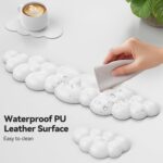TECKNET Cloud Keyboard Wrist Rest Set, Cloud Wrist Rest with Non-Slip Base, PU Leather Wrist Pad for Keyboard with Ergonomic Memory Foam for Computer Laptop Office Gaming and Pain Relief, White - Image 7