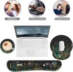 Ergonomic Mouse Pad with Wrist Rest and Keyboard Wrist Rest, Memory Foam Wrist Rest for Computer Keyboard, Easy Typing, Pain Relief, Mouse Pad Wrist Support for Gaming,Office, Laptop, Black Flower - Image 5