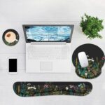 Ergonomic Mouse Pad with Wrist Rest and Keyboard Wrist Rest, Memory Foam Wrist Rest for Computer Keyboard, Easy Typing, Pain Relief, Mouse Pad Wrist Support for Gaming,Office, Laptop, Black Flower - Image 7