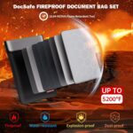 DocSafe Fireproof Document Bag (5200℉) with Fireproof Organizer Travel Case,Heat Insulated Fire＆Water Resistant 8 Layers Safe Money Bag Storage for Important Documents,Cash,Power Bank,Valuables,Black - Image 3