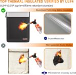 DocSafe Fireproof Document Bag (5200℉) with Fireproof Organizer Travel Case,Heat Insulated Fire＆Water Resistant 8 Layers Safe Money Bag Storage for Important Documents,Cash,Power Bank,Valuables,Black - Image 4