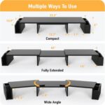 Simple Houseware Desk Dual Monitor Stand Riser with Drawer, Black - Image 4