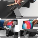 Simple Houseware Desk Dual Monitor Stand Riser with Drawer, Black - Image 5