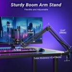 TONOR Gaming Microphone Set with Boom Arm, Vocal Condenser Microphone for Content Creators, USB Mic for PC with Stand, RGB, Tap Mute, Gain Control, Gaming Equipemnt, Twitch, Streaming, TC310+ - Image 7
