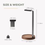muso wood Walnut Headphone Stand, Universal Headset Stand with Storage Base, Wood Desktop Headphone Holder for Gaming Headset and Music Headset - Image 5