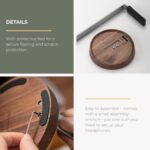 muso wood Walnut Headphone Stand, Universal Headset Stand with Storage Base, Wood Desktop Headphone Holder for Gaming Headset and Music Headset - Image 6