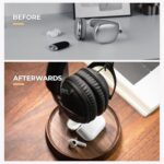 muso wood Walnut Headphone Stand, Universal Headset Stand with Storage Base, Wood Desktop Headphone Holder for Gaming Headset and Music Headset - Image 8