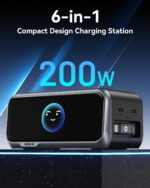 MOKiN 200W Charging Station, 6-Port GaN Desktop Charging Station with Smart Display and Retractable Cable, USB C Charger Station for iPhone, Galaxy, MacBook, Dell and Desk Accessorie - Image 3