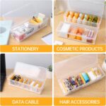 PAVSTINE 2 Pack Clear Cable Organizer Box with Lid, Plastic Charger Cable Cord Storage Organizer, Office Desk Organizers, Multifunctional Accessories Storage for Home Drawer Office, Stackable - Image 6