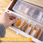 PAVSTINE 2 Pack Clear Cable Organizer Box with Lid, Plastic Charger Cable Cord Storage Organizer, Office Desk Organizers, Multifunctional Accessories Storage for Home Drawer Office, Stackable - Image 7