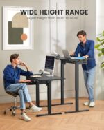 ErGear Electric Standing Desk with Keyboard Tray, 44x24 Inches Adjustable Height Sit Stand Up Desk, Home Office Desk Computer Workstation, Black - Image 5